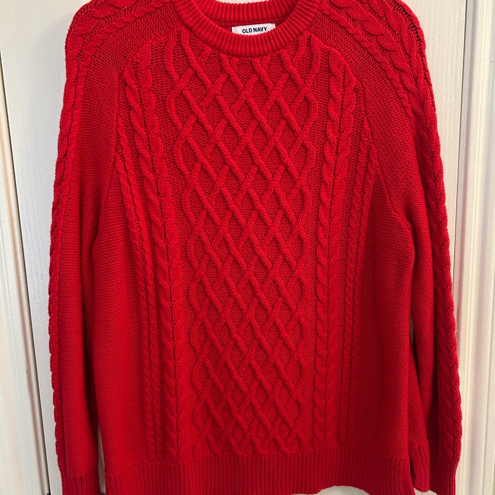 Old Navy Red Cable Knit Sweater